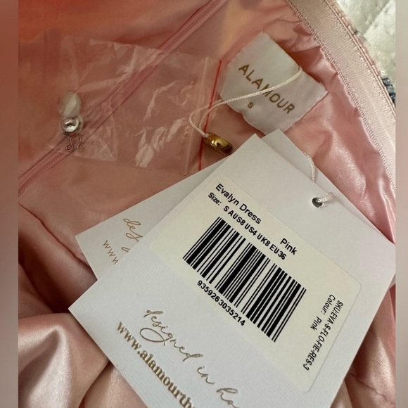 NEW Pink Floral Bridesmaid Maxi Dress Small 4 Off Shoulder Alamour the Label - Picture 11 of 13